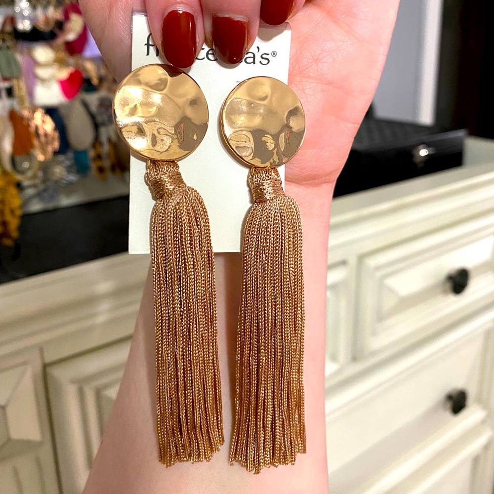 Francesca’s Gold tassel earrings